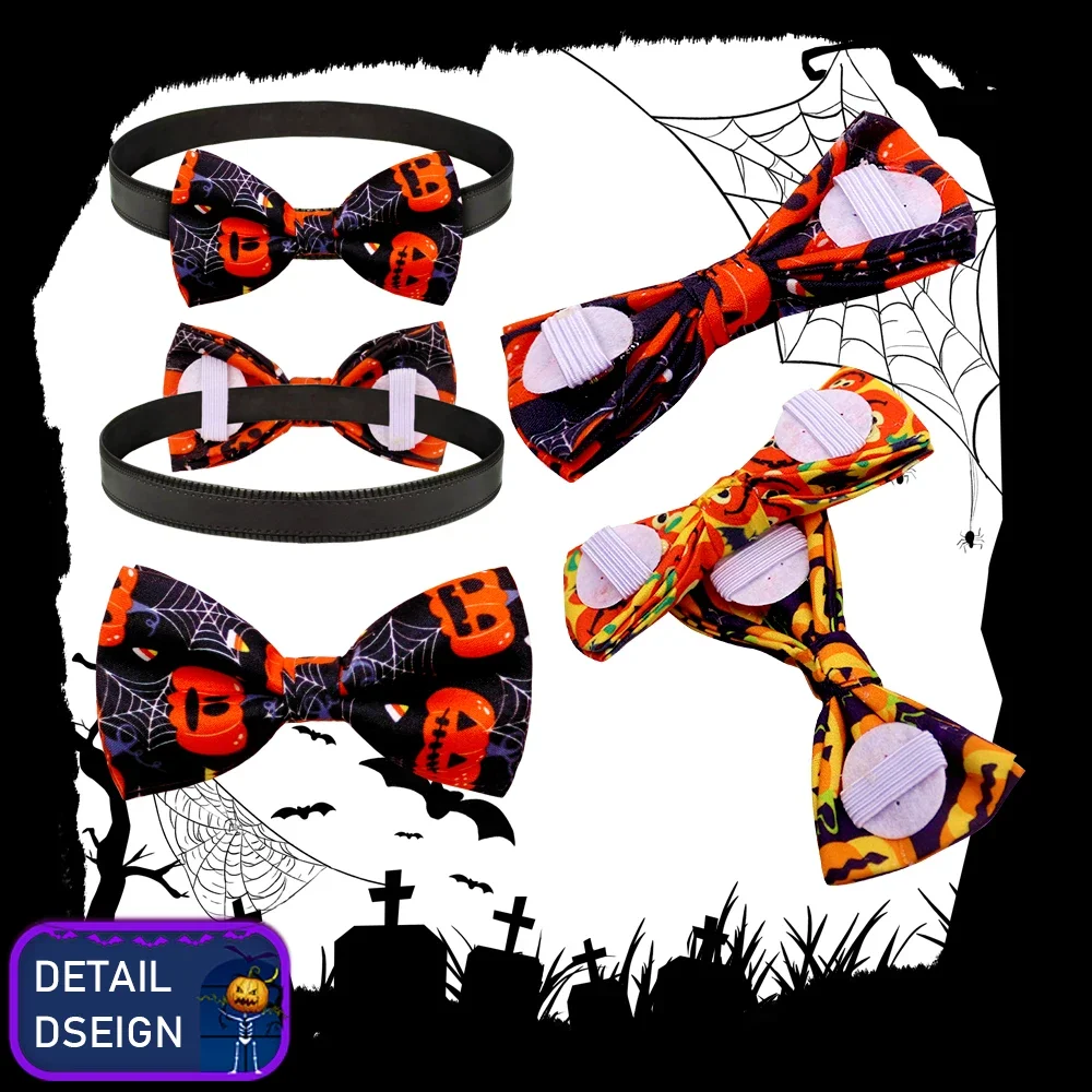 50 Uds. Pajarita para perro, accesorios para perros de Halloween, pajarita móvil para perro, accesorios para Collar, pajaritas para perros, calavera, suministros para mascotas - imagen 2