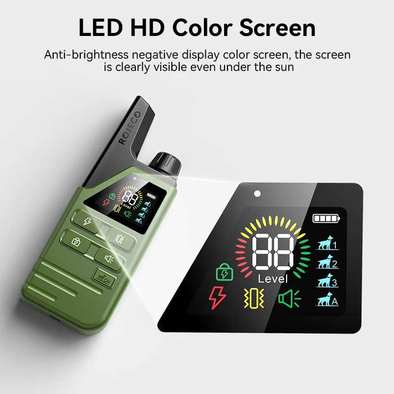 ROJECO Collar de entrenamiento eléctrico para perros, Collar de entrenamiento recargable con Control remoto para perros y cachorros, Collar para detener el choque - imagen 4