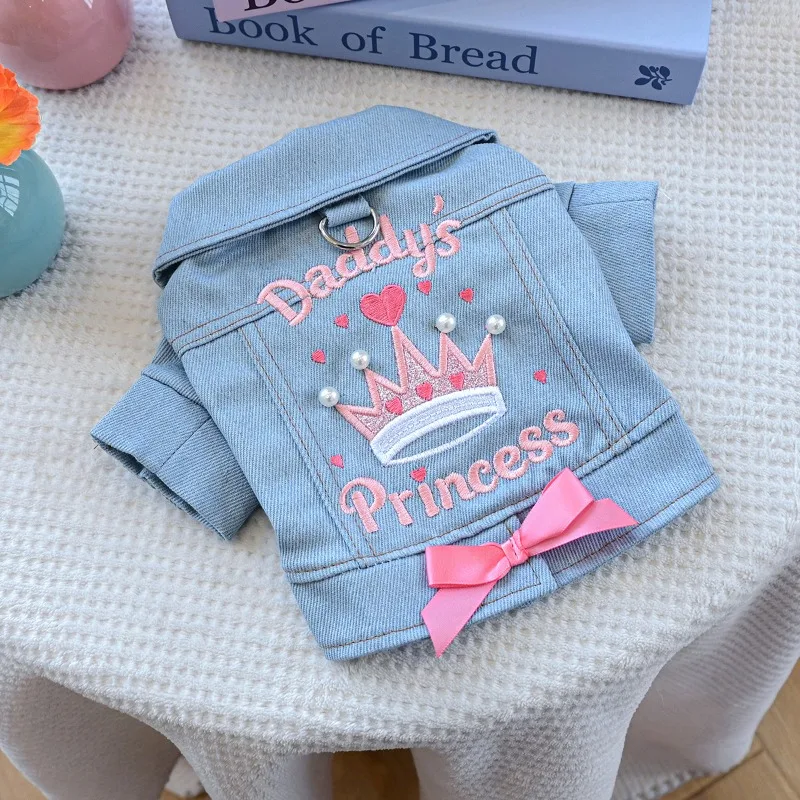 Winter Pet Princess Jacket Pet Clothes Dog Cat Anti-hair Loss Summer Blue Handsome Towable Pouty Vest Cat Clothing Pet Coat - imagen 4