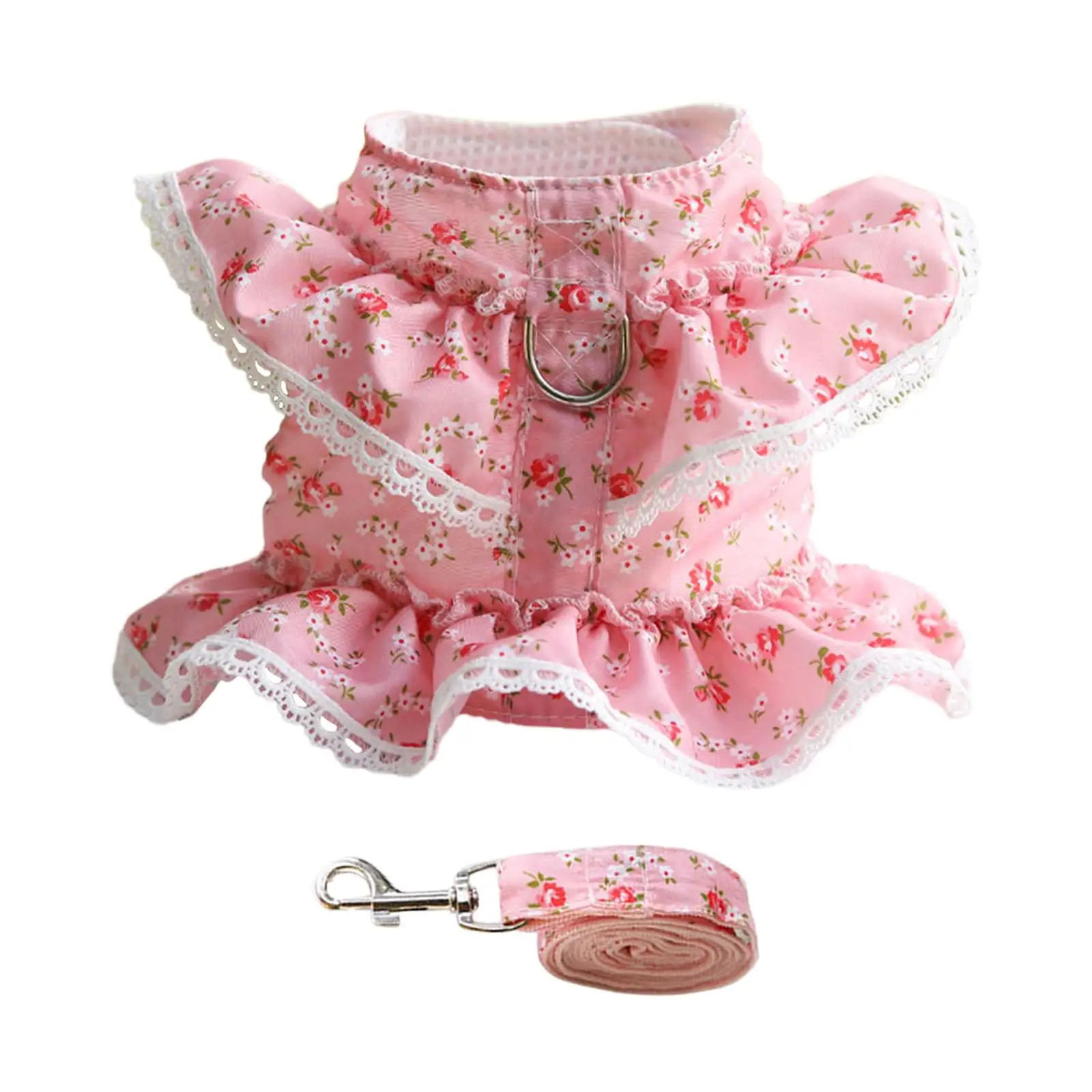 Floral Dog Harness Leash Set Girl Puppy Clothes for Pet Pet Supplies Puppy