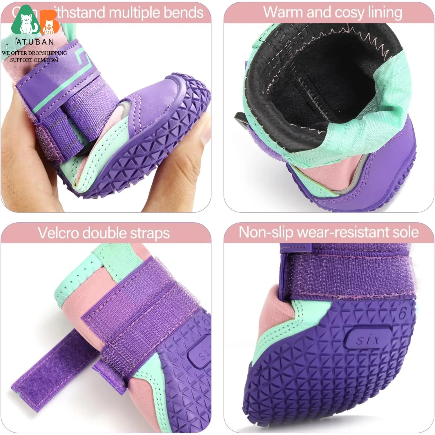Botas antideslizantes para perros - patas en nieve y pisos interiores - imagen 4