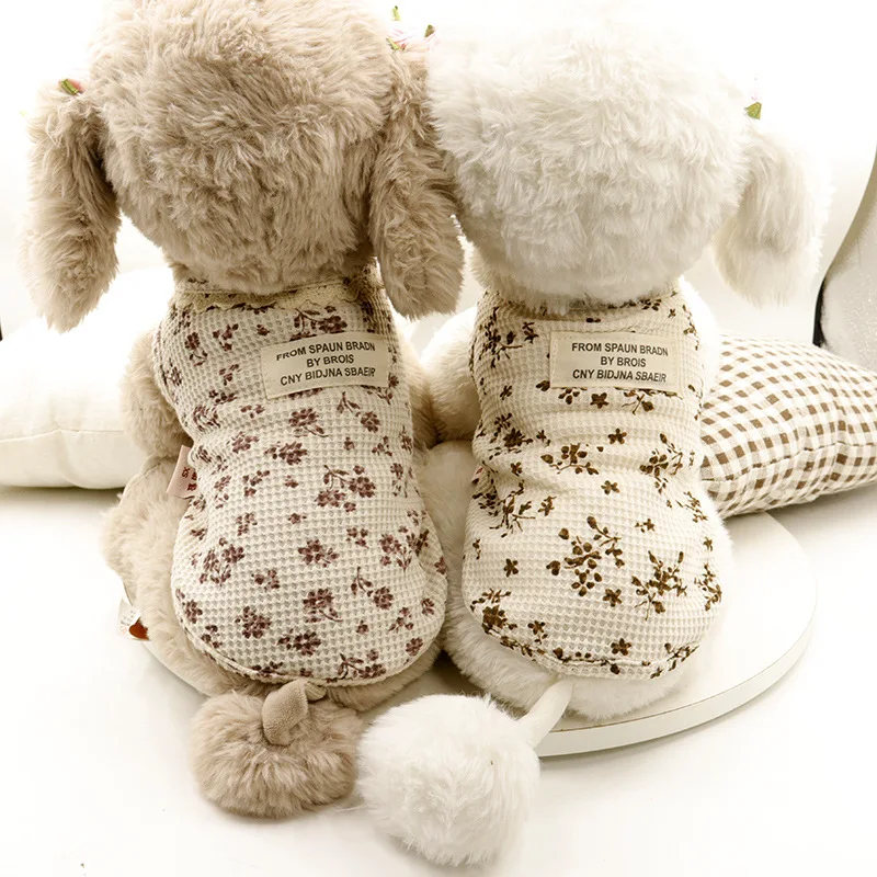 Chaleco de encaje Floral para mascotas, ropa de primavera para gatos, ropa para perros pequeños con leche, ropa para cachorros, chaleco para perros, camisa para perros - imagen 4