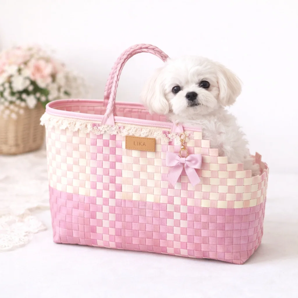 Bolso de mano para perros pequeños con lazo tejido – Paseos cómodos