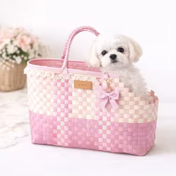 Bolso de mano para perros pequeños con lazo tejido – Paseos cómodos