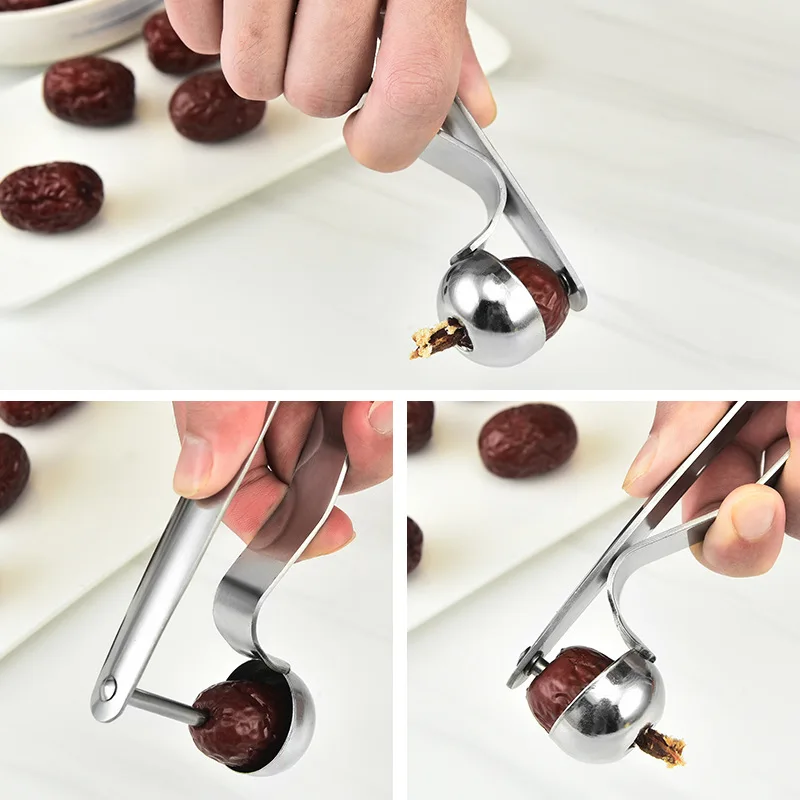 Herramienta de mano de acero inoxidable para deshuesar cereza, máquina removedora de frutas y verduras, accesorios de cocina - imagen 5