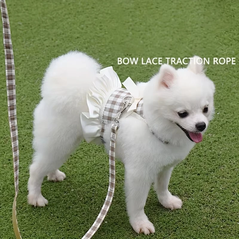 Conjunto de correa de arnés para mascotas para perros pequeños, arnés ajustable para cachorros y gatos, chaleco para caminar al aire libre, correa de plomo, accesorios para gatos - imagen 4