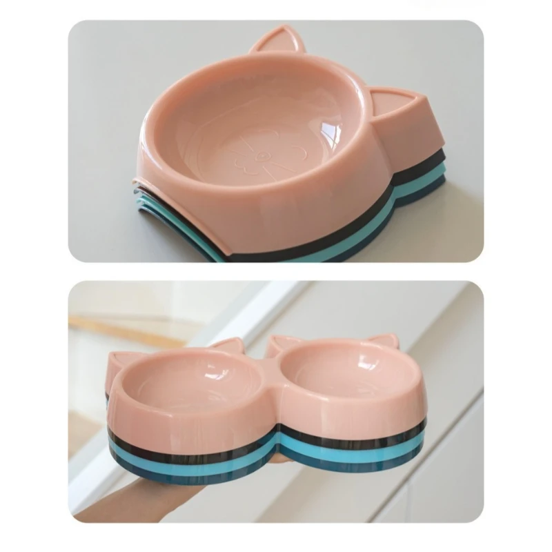 Cuencos para mascotas de color caramelo, plato de comida antideslizante para gatos/perros, cuencos de alimentación con diseño de animales lindos para mascotas pequeñas y medianas - imagen 5