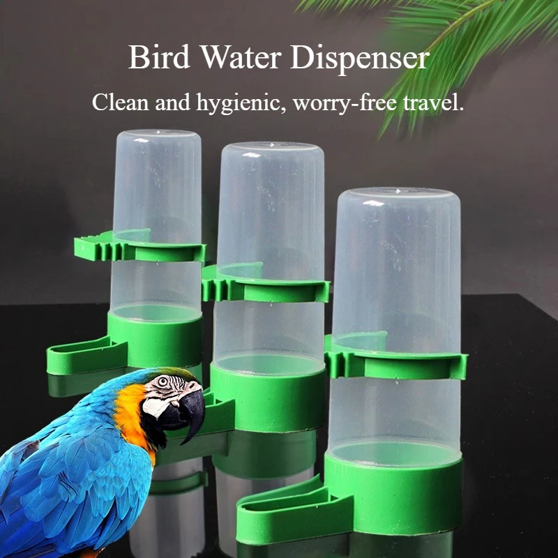 Comedero y bebedero automático para pájaros, bebedero con jaula con Clip y dispensador de alimentos para loros, periquitos, cacatúas, herramienta de alimentación para pájaros de mascotas