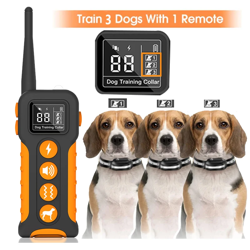 Collar de entrenamiento para perros con 9 sonidos diferentes, eléctrico, antiladridos, 1000 HZ, Universal, resistente al agua, recargable, 433 M - imagen 3