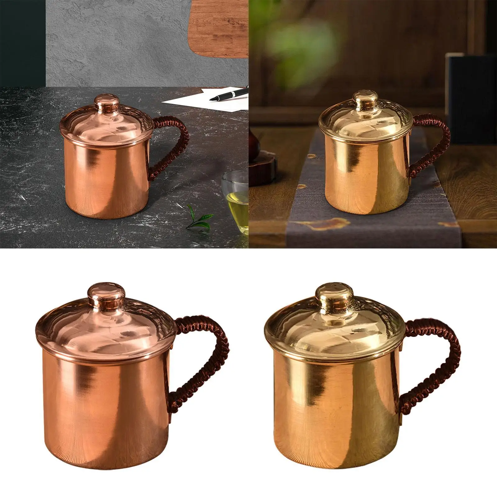 Handmade Pure Copper Cup Teaware Easy Clean Sturdy Practical Copper Coffee Mug for Milk Beer Tea Room Restaurant Coffee Shop