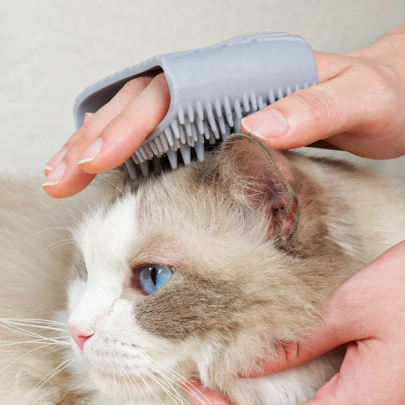 Cepillo para quitar el pelo, peine de masaje para gatos, guantes para rascar mascotas, eliminación de aseo, baño, frotar, limpieza de gatos, gatito - imagen 3