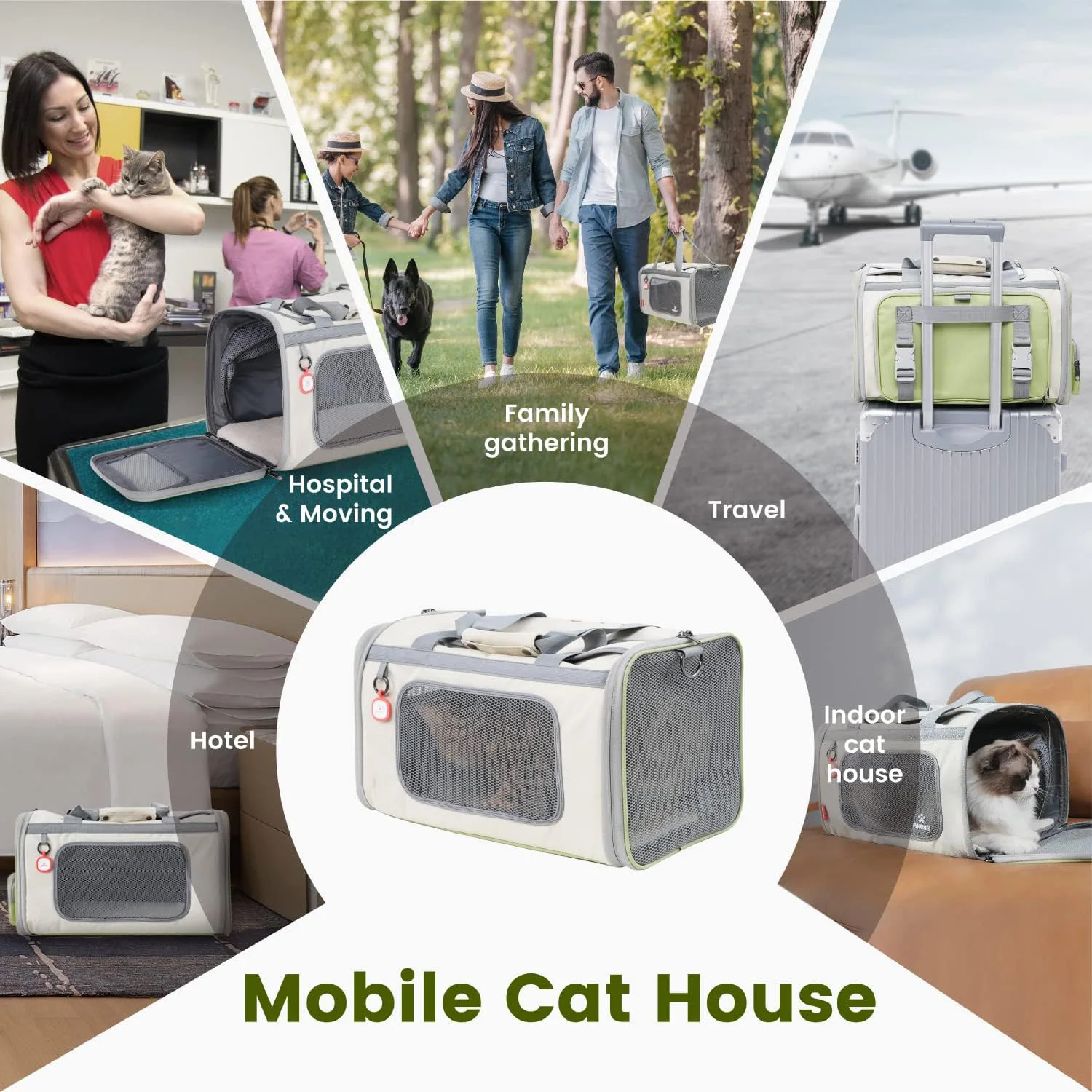 Bolsa transporte expandible gatos y perros – transpirable apta avión - imagen 5