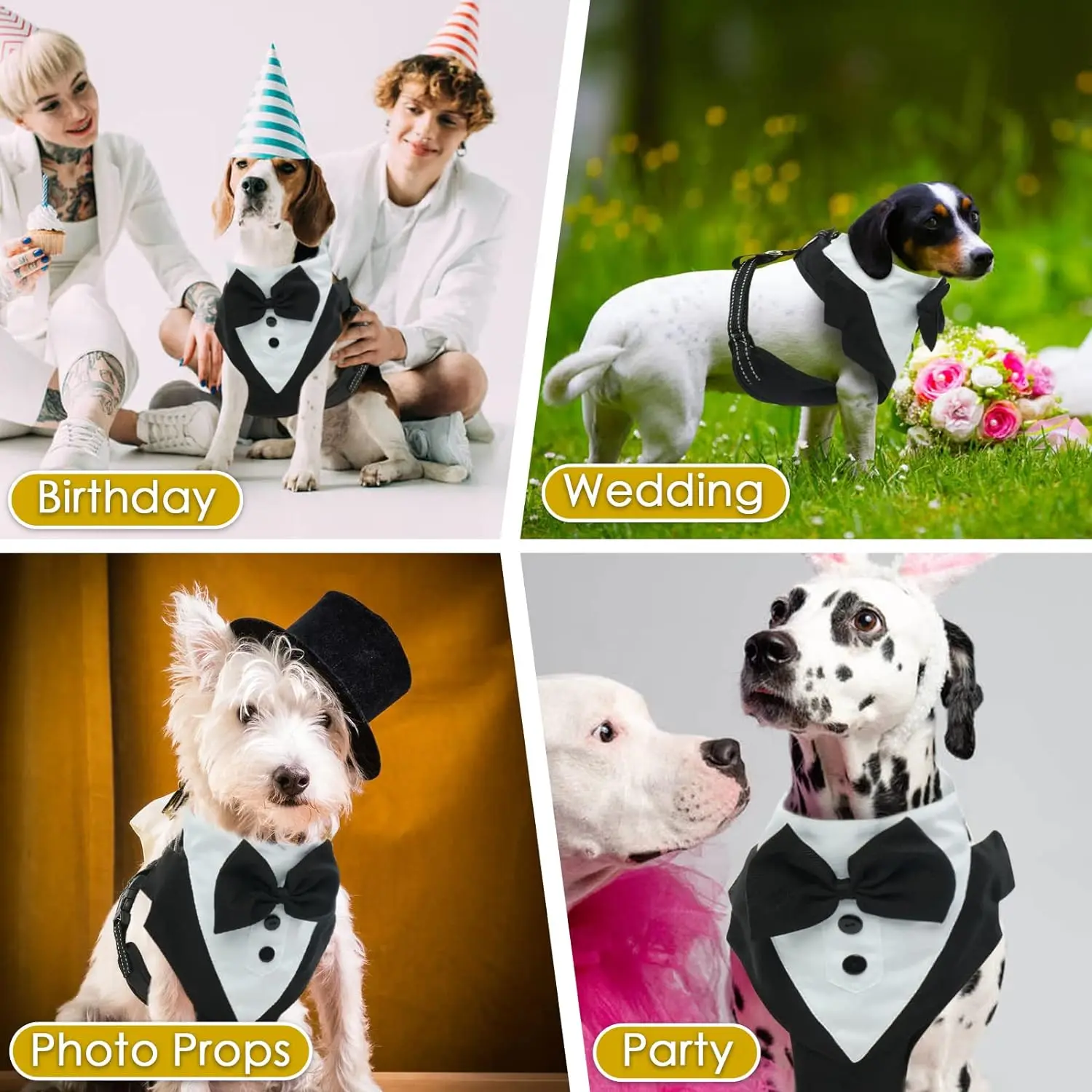 Arnés para perro esmoquin para caballero, traje de boda para cumpleaños y mascotas, chaleco Formal de malla para perro con pajarita para perros pequeños y medianos