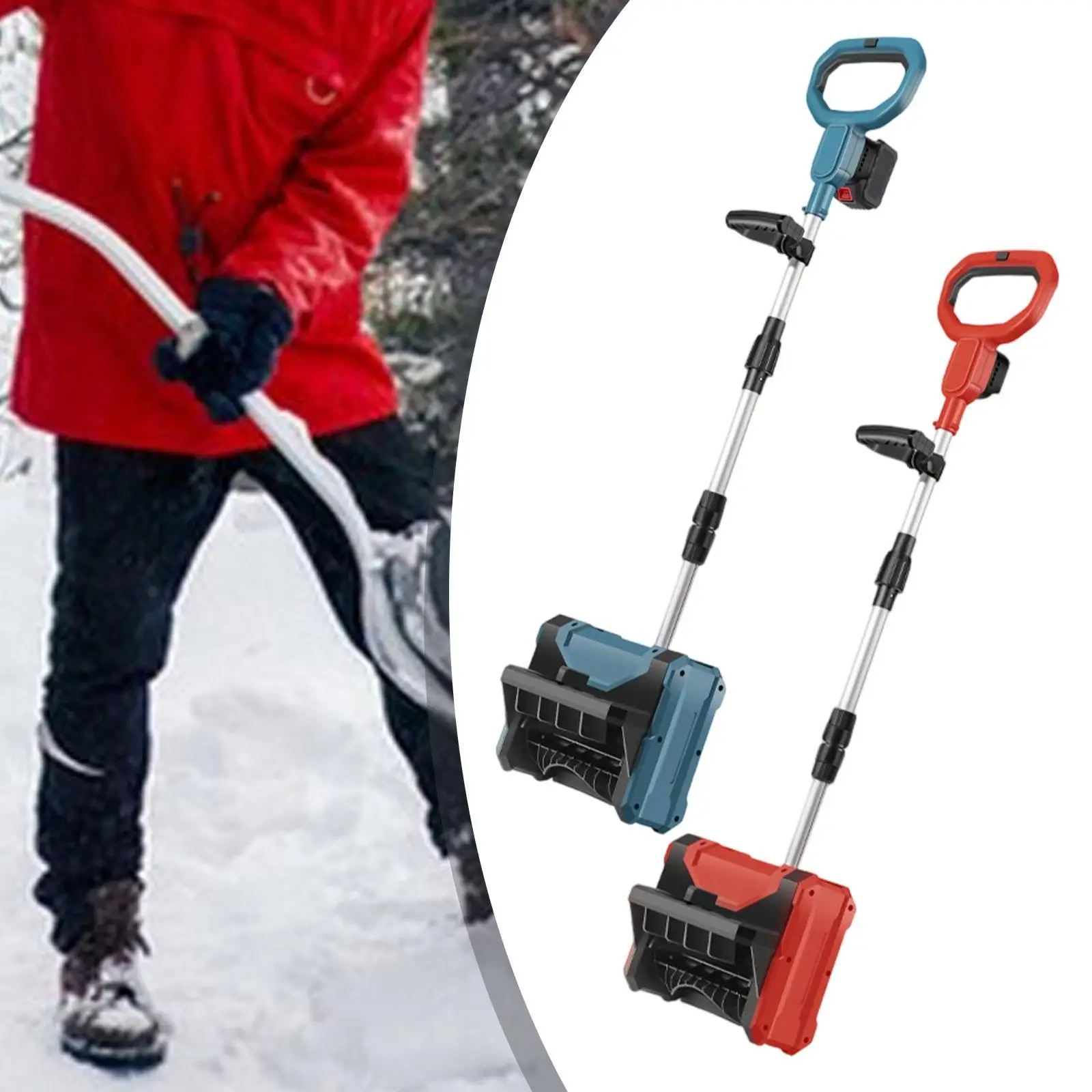 Pala de nieve inalámbrica con pilas con mango auxiliar ajustable, lanzador de nieve, soplador de nieve, herramienta de eliminación de nieve para acera - imagen 3
