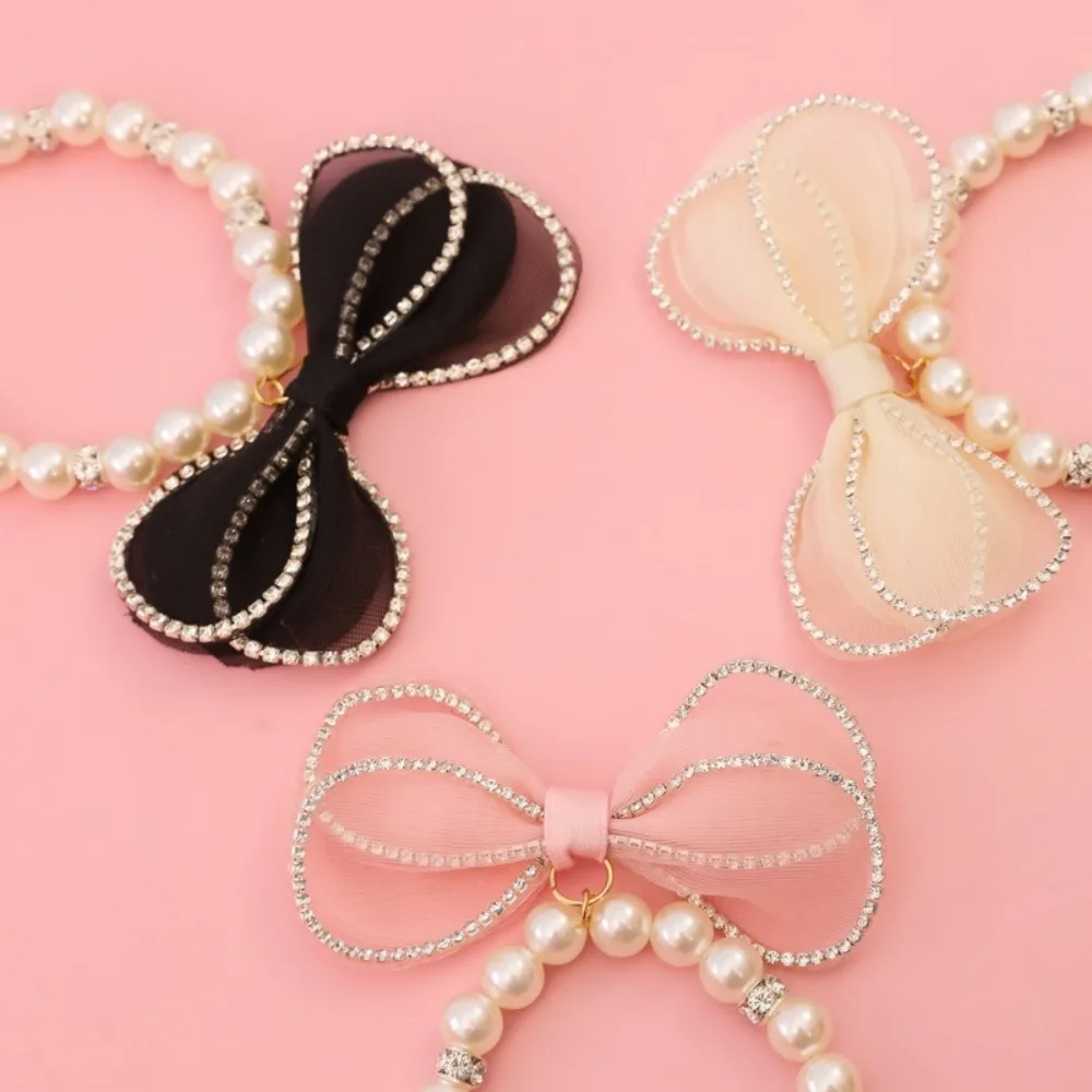 Collar de señora con strass y lazo para gatos y perros - imagen 2