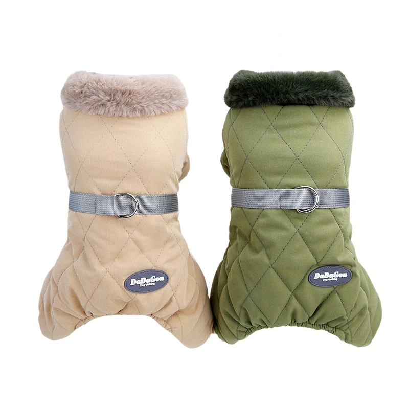 Mono grueso para perros pequeños y medianos, abrigo de lana cálido para invierno para mascotas, chaqueta con anillo en D, disfraz de Chihuahua Yorkie, monos para mascotas