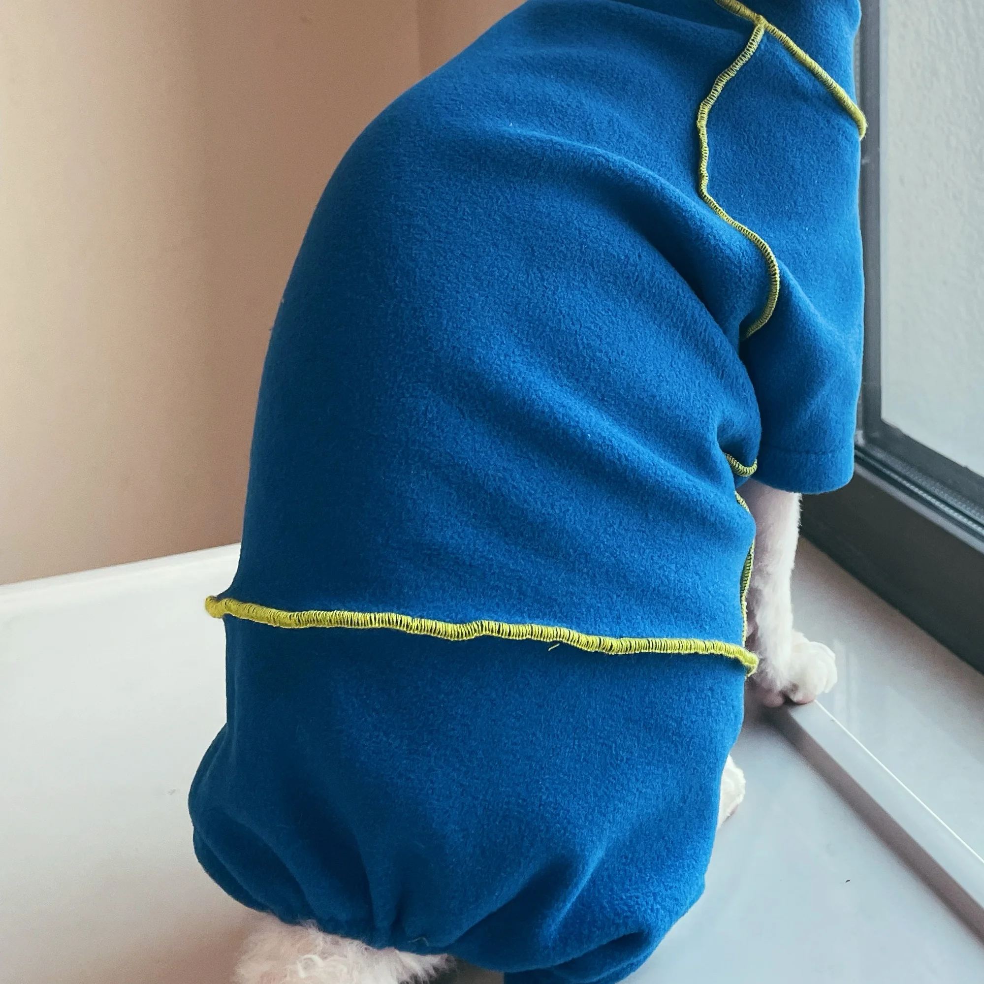 Mono de lana azul a la moda para gato esfinge, sudadera cálida de invierno para gato sin pelo, pijamas ligeros y suaves resistentes a las manchas para Devon - imagen 5