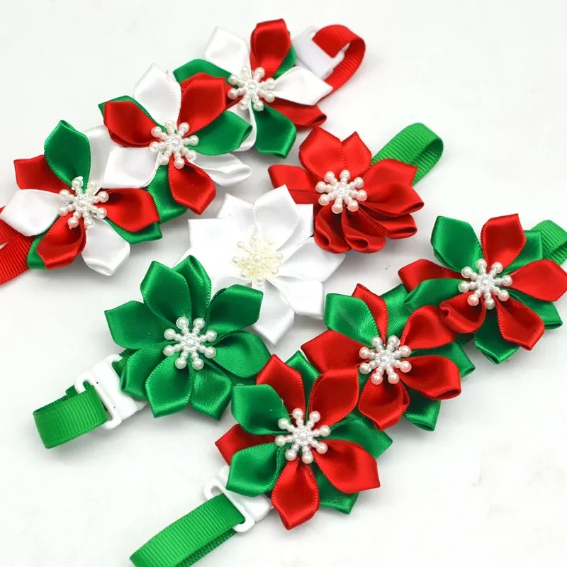 Lazos navideños para perros y gatos – Pack 30 piezas en rojo, verde y blanco - imagen 3