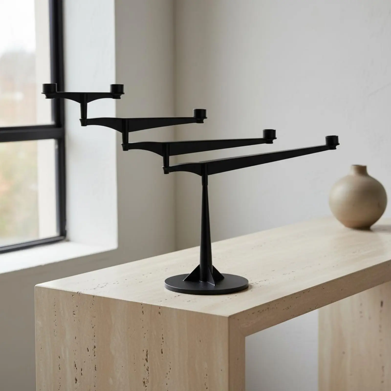 Portavelas metálico para centro de mesa moderno salón - imagen 5
