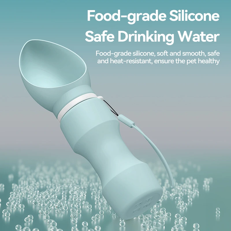 ROJECO-botella de agua para mascotas, taza de agua a prueba de fugas para caminar al aire libre, portátil, de silicona suave, plegable, para viaje - imagen 2