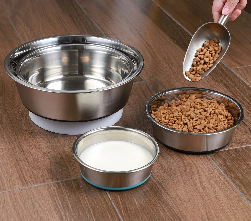 Tazones de Silicona para Gatos y Perros y Bebedero de Acero Inoxidable