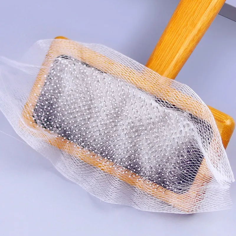 Bolsa de red para peine para perros, malla para quitar el pelo de mascotas, 50 Uds., cepillo para perros, bolsas de red para peine para depilación, bolsa de malla portátil, 50 Uds., recolector de lana para mascotas - imagen 4