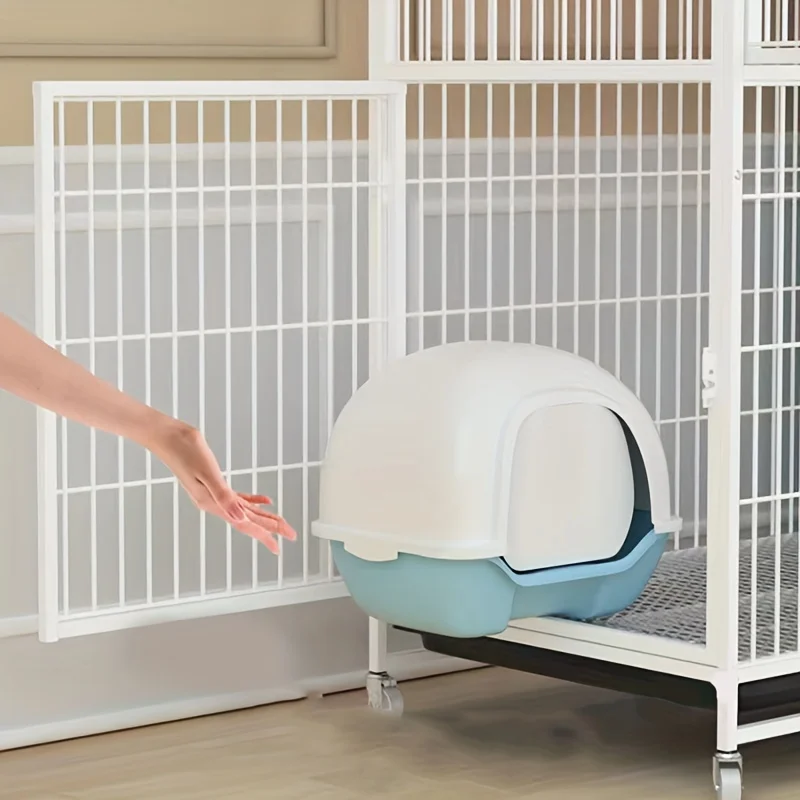 TubeDog-jaula cuadrada negra para mascotas, casa para gatos de interior, espacio libre Extra grande, casas para gatos de tamaño pequeño y mediano - imagen 5