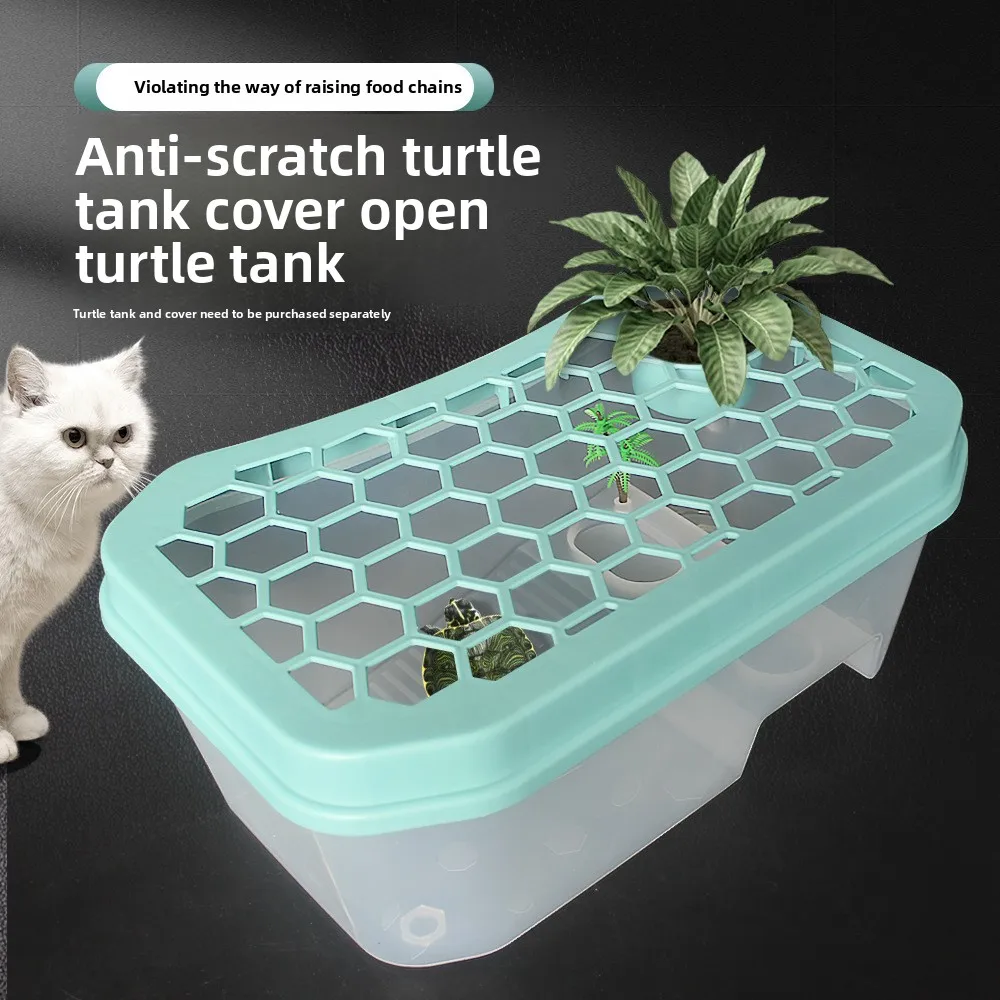 Tanque abierto grande de plástico PP para tortugas con protector solar, caja para tortugas de agua, tanque de plástico, lavabo para tortugas brasileñas, tanques de agua, productos para mascotas