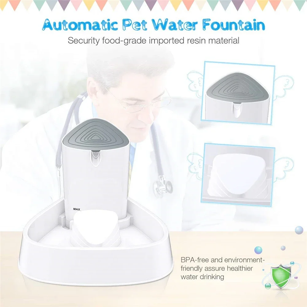 ELSPET-fuente de agua automática para mascotas, dispensador de iluminación LED, alimentador de agua para el cuidado de la salud, 1,5 L/3l - imagen 3