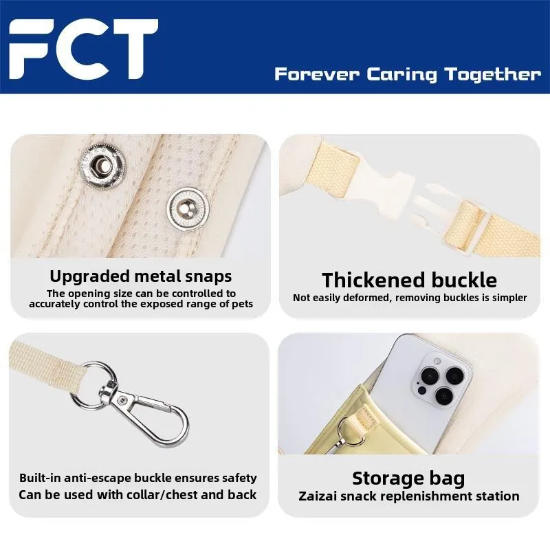 Mochila de hombro tipo bandolera para mascotas, bolso cómodo portátil para gatos, perros, productos de accesorios de viaje al aire libre de gran capacidad - imagen 4