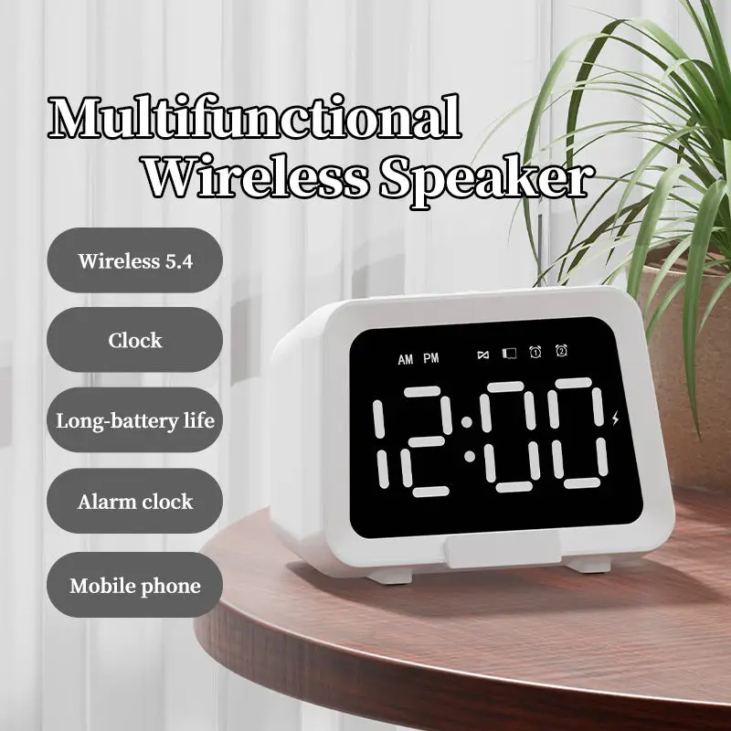 Reloj despertador Bluetooth portátil con altavoz y pantalla LED - imagen 2
