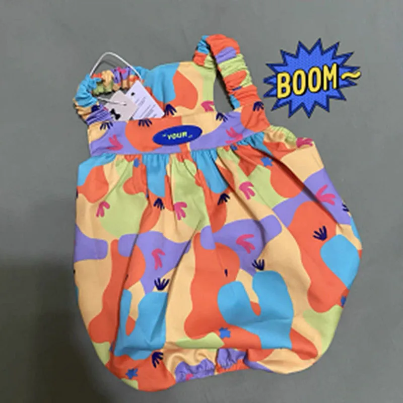 Ropa para mascotas, falda para perro pequeño, abrigo para gato, chaleco bonito de verano, vestido de tirantes colorido, camisa transpirable fresca para cachorro, Yorkshire, Chihuahua - imagen 2