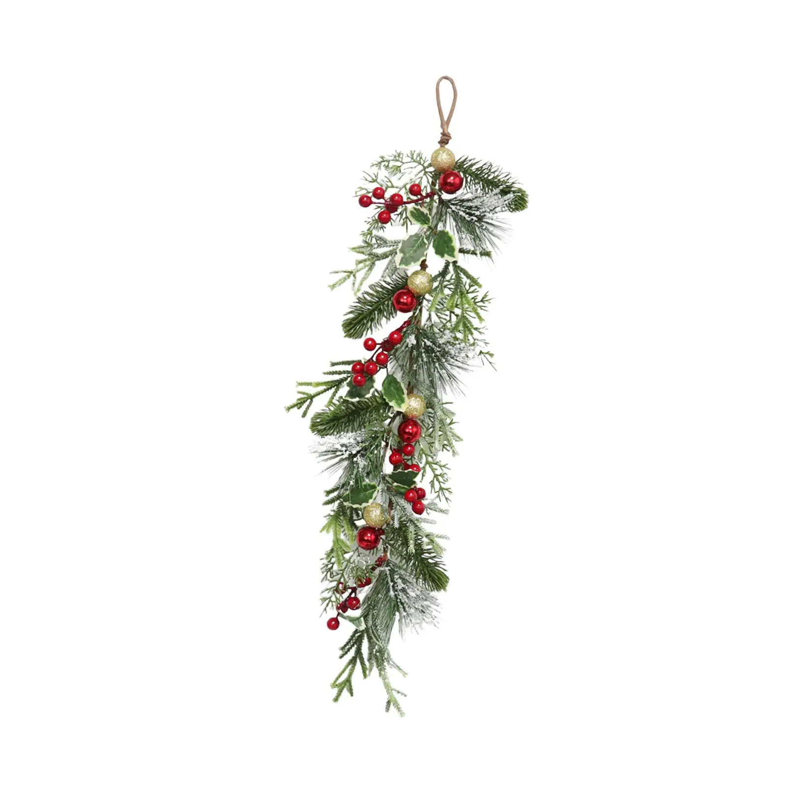 Christmas Teardrop Swag, Artificial Wreath, Xmas Hanging Ornament, Front Door Wreath, Christmas Wreath for Mantel Garden Holiday