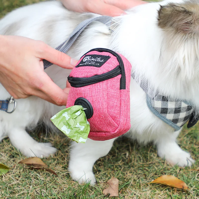 Bolsa de entrenamiento para perros con dispensador de bolsas para excrementos, riñonera multifunción para viajes al aire libre, accesorios portátiles para mascotas