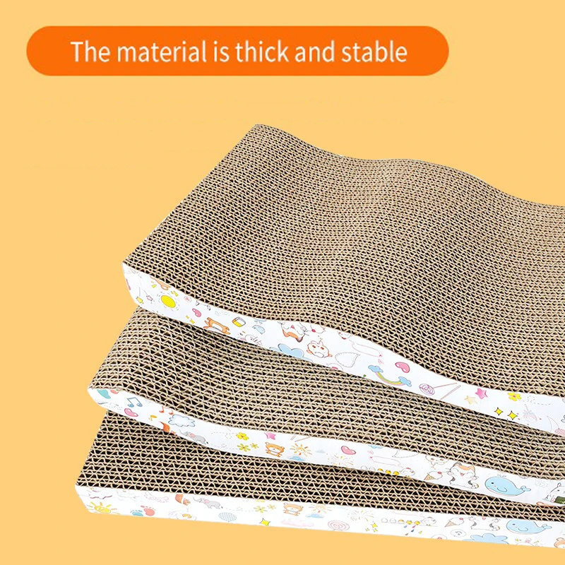 Tablero rascador para gatos, tablero rascador de cartón para gatos, garras de molienda duraderas, papel corrugado, sofá para mascotas (puede agregar hierba gatera), juguetes para gatitos - imagen 3