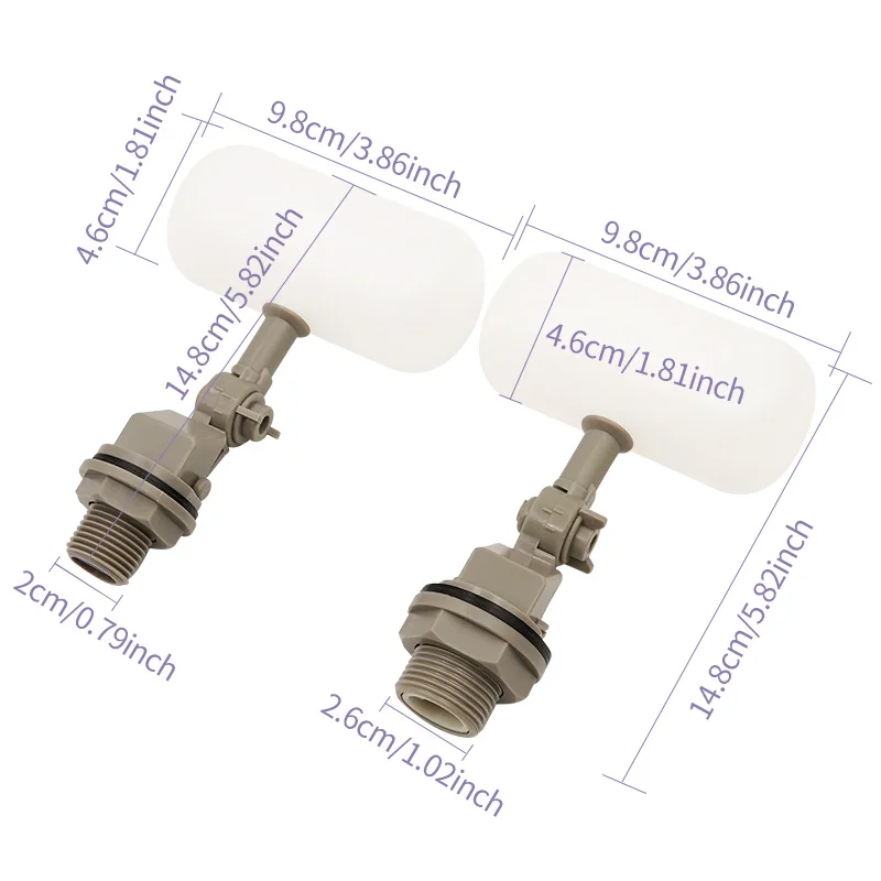 1 Uds nueva válvula de bola flotante de agua de plástico apagado 1/2 pulgadas 3/4 pulgadas llenado de alimentación automática pecera acuario válvula humidificadora de agua - imagen 2