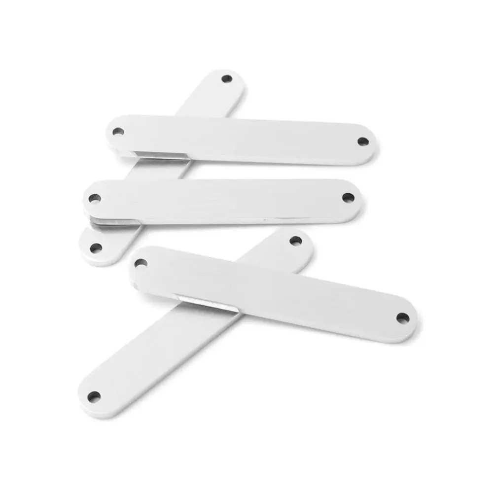 100 Uds. Llavero con etiqueta de acero inoxidable cepillado con nombre grabado láser, collares con colgante en blanco, accesorios personalizados para hacer joyas - imagen 5