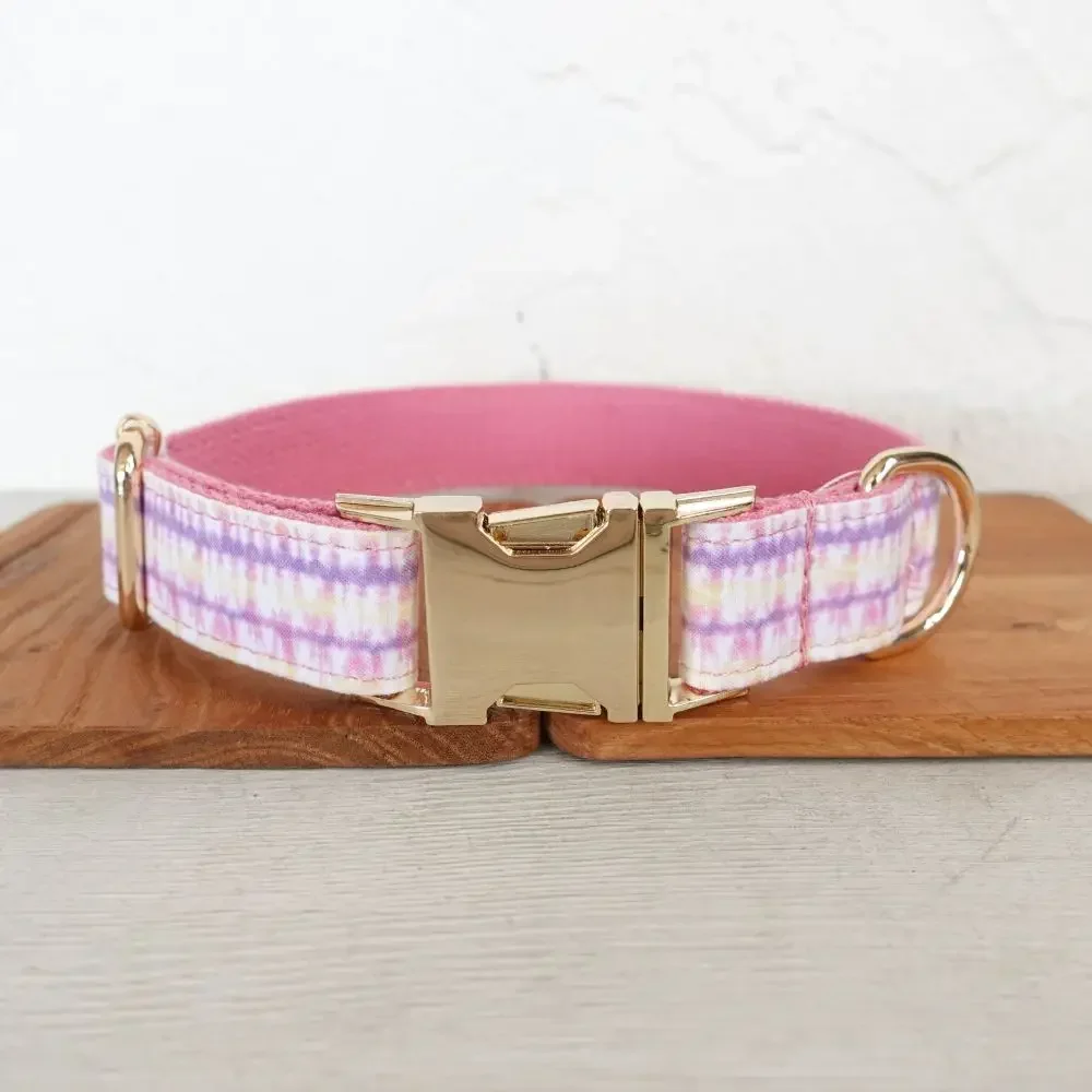 Collar de perro personalizado con grabado gratuito, correa para mascotas a juego, hebilla de Metal de contactos personalizados, Collar mágico rosa para mascotas - imagen 2