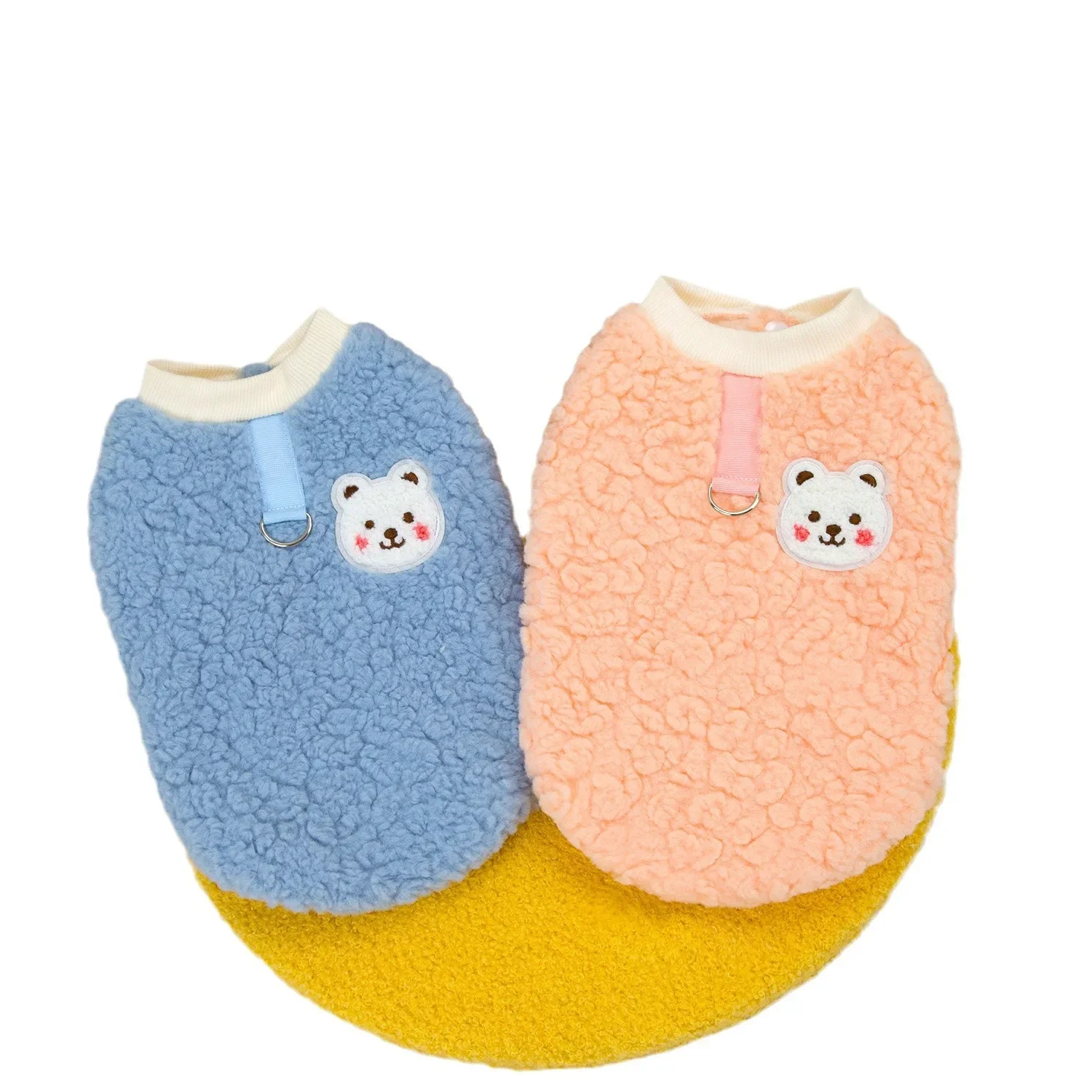 Abrigo de felpa de otoño e invierno para mascotas, ropa para perros pequeños, Sudadera con capucha de piel de cordero gruesa para perros, peluche para gatos con mangas, abrigo de felpa de dos piernas - imagen 5