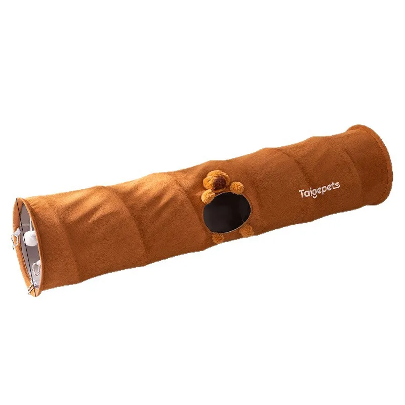 Túnel para gatos plegable retráctil – Juguete interactivo tubo recto - imagen 4