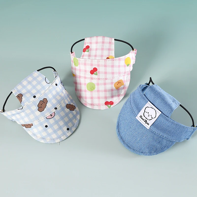 Gorros ajustables para perros, gorros para mascotas al aire libre para gatos, perros pequeños y medianos, visera para cachorros de verano, sombrero con agujeros para las orejas, accesorios para perros - imagen 4