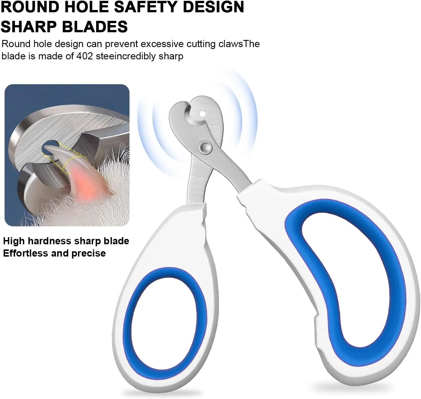 Cortauñas para gatos con orificio de corte Circular, evitan el corte, cortaúñas para mascotas, hoja en ángulo afilada, juego profesional de recortador de patas - imagen 4