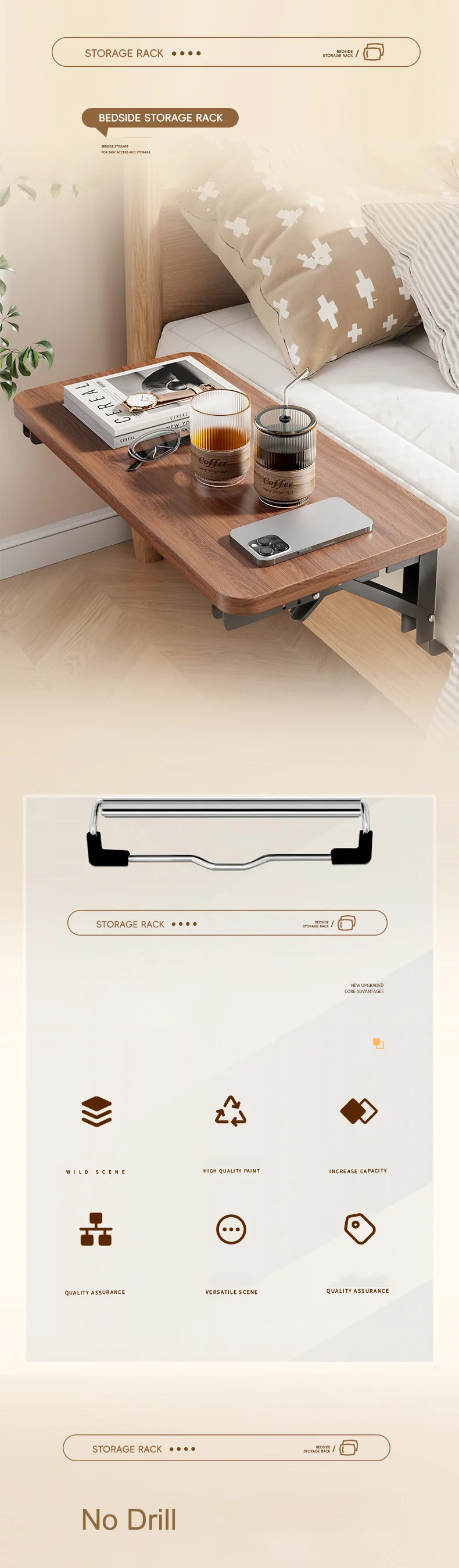 Vista frontal del organizador plegable beishi
