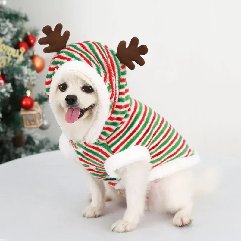 Sudaderas con capucha navideñas para perros, ropa cálida para cachorros, jersey para perros pequeños, ropa para Chihuahua Yorkshire y gatitos, invierno - imagen 3