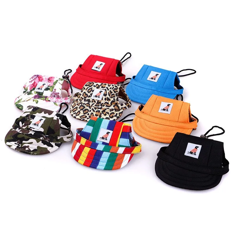 Gorra de béisbol con orificios para las orejas para mascotas, sombrero de lona ajustable para cachorros y gatos, a prueba de viento, para viajes, deportes, senderismo, sombreros de Sol para perros - imagen 2
