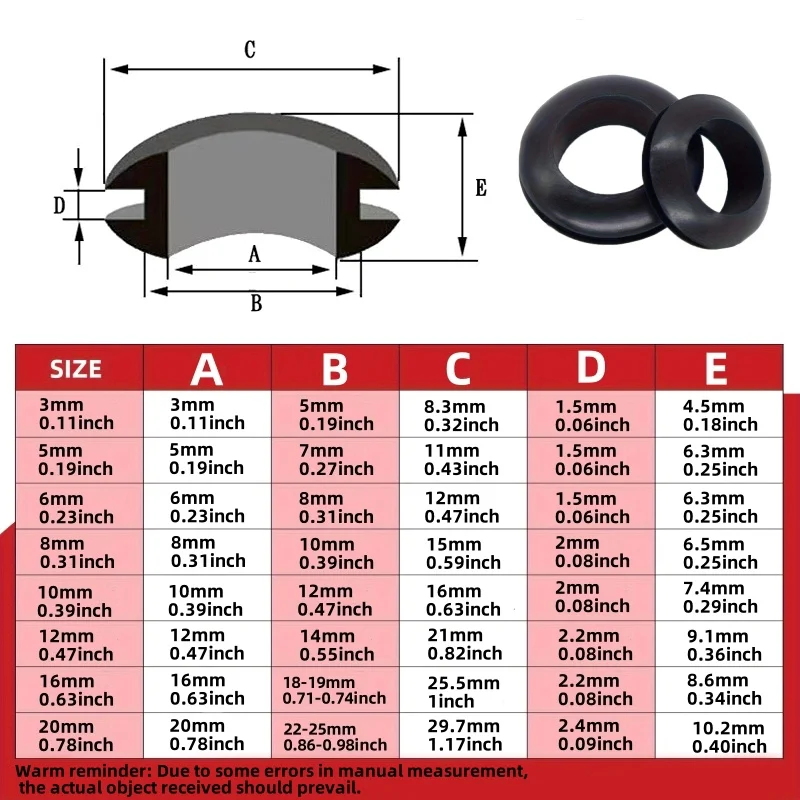 Kit de cierre abierto con ojal de goma para cableado, juego de ojal de conductor eléctrico para cables, enchufes y cables, 50/107 Uds. - imagen 4