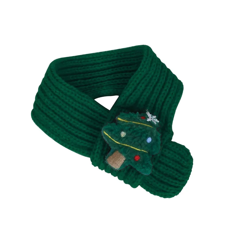 Nueva bufanda navideña tejida para mascotas, hilo para perros y gatos, alce de dibujos animados, muñeco de nieve, conjunto de gorro de felpa cálido, accesorios para perros pequeños - imagen 5