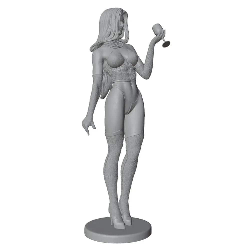 Estatua miniatura resina – Figura coleccionable Chica con taza - imagen 4