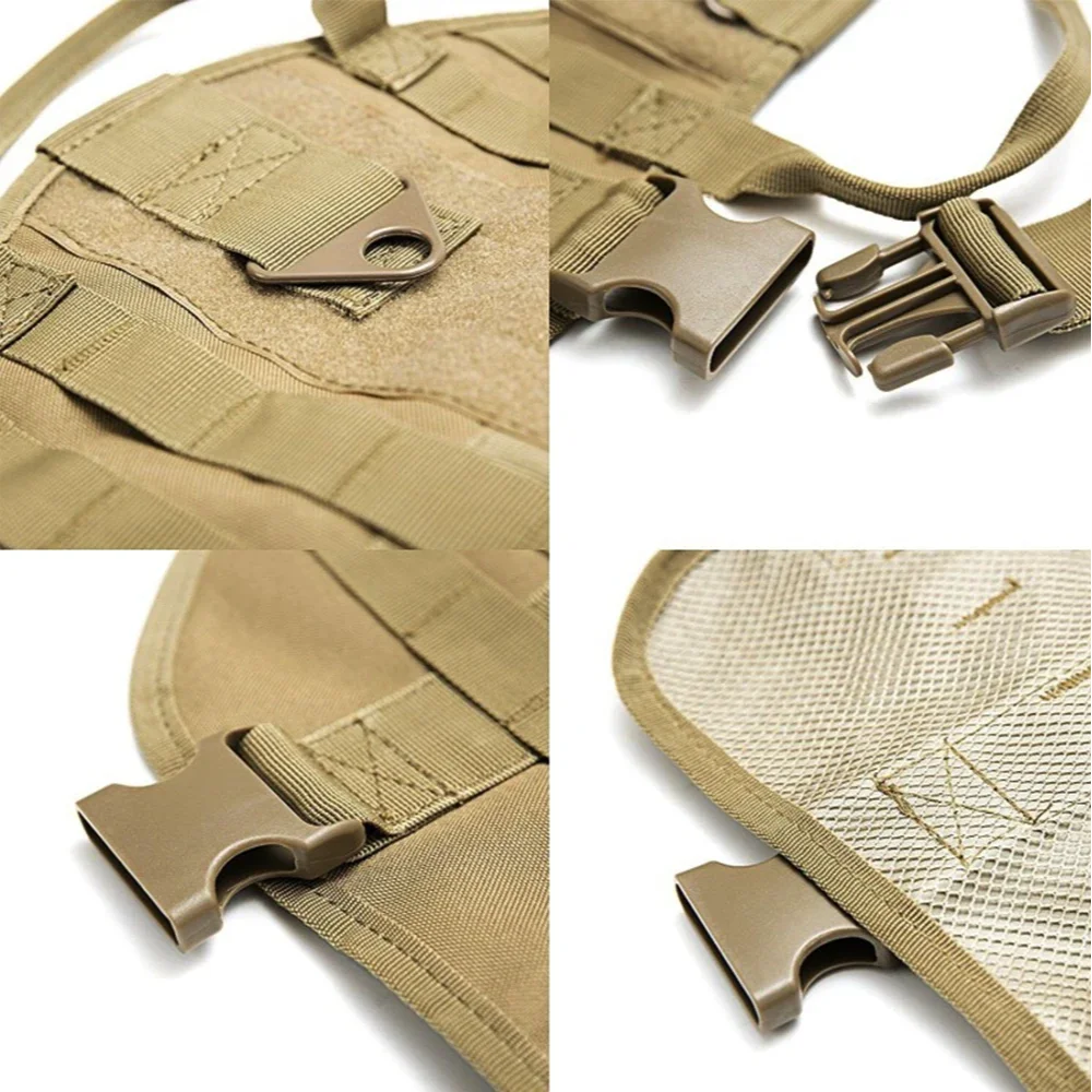 Arnés táctico para perros con correa para razas grandes, diseño militar, bolsas compatibles con MOLLE para almacenamiento para trabajo y perros activos - imagen 5