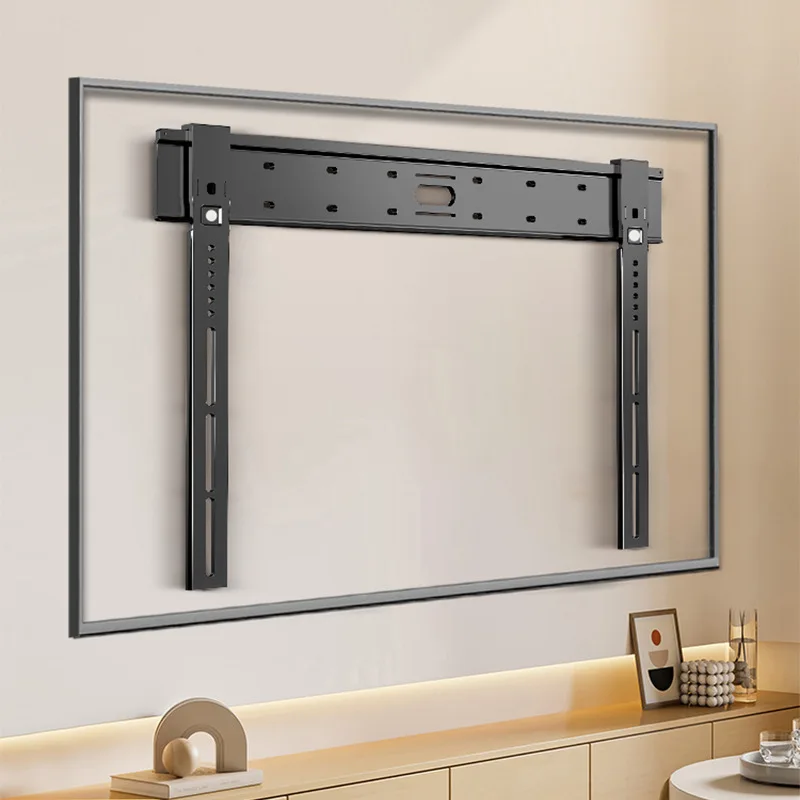 Soporte de pared Universal ultrafino para TV, soporte de TV para pantallas planas/curvas de 26-90 ", carga máxima de 80kg, VESA, 100x100-800x400mm - imagen 2